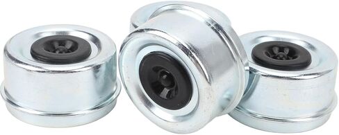 AMONIDA 4pcs Trailer Axle Dust Cap, Heavy Duty Metal Hub Grease Cover with 4 Rubber Plugs, for 7000 8000 Lbs Axles, Dexter Trailer & RV in Kuwait