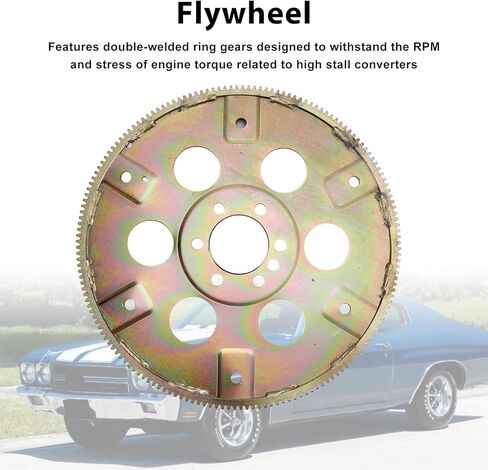 لوح فولاذي مرن 168 سنًا 1845400 دولاب الموازنة لمحركات Chevy 454 (1970-1990)، جودة السباق، 6 مسامير، نمط مسمار محول 10.75 بوصة، مطلي بالزنك الأبيض in Kuwait