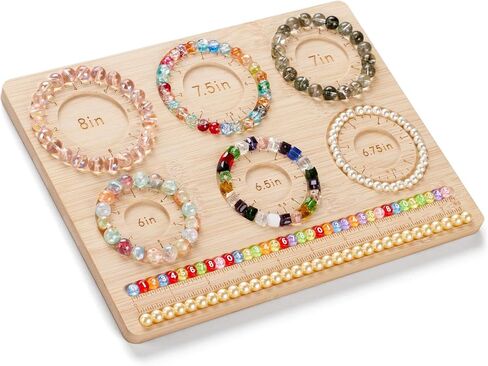 YCGY Premium Bamboo Bead Board for Jewelry Making, DIY Bracelet Beading Board with Compartments for Bracelet & Necklace Crafting and More in Kuwait