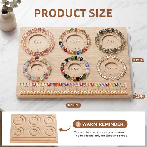 YCGY Premium Bamboo Bead Board for Jewelry Making, DIY Bracelet Beading Board with Compartments for Bracelet & Necklace Crafting and More in Kuwait