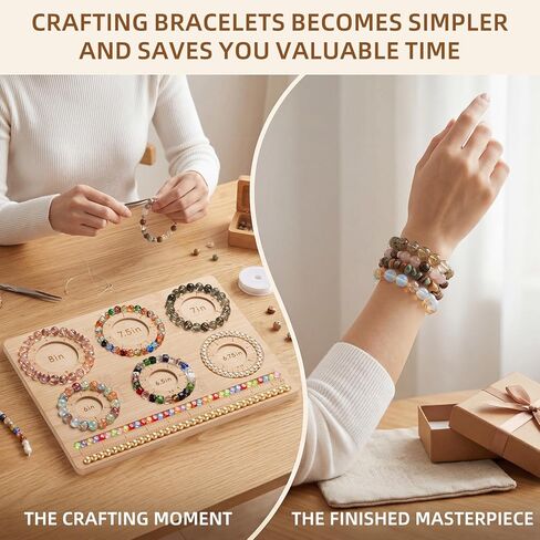 YCGY Premium Bamboo Bead Board for Jewelry Making, DIY Bracelet Beading Board with Compartments for Bracelet & Necklace Crafting and More in Kuwait