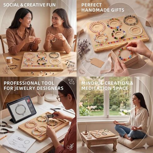 YCGY Premium Bamboo Bead Board for Jewelry Making, DIY Bracelet Beading Board with Compartments for Bracelet & Necklace Crafting and More in Kuwait