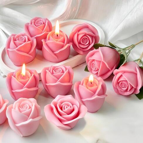 Rose Candle Molds, Set of 3 Rose Molds in Various Flower Shapes, Silicone Roses Mold for Candle Making, Handmade Soap, Epoxy Resin Casting Home Decor Wedding Valentine's Day Mom Gift in Kuwait