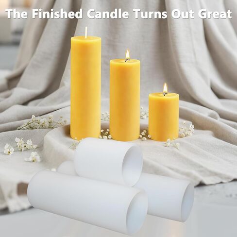 Large Cylinder Mold for Candle Making, 2x3Inch 2x6Inch 2x8Inch Cylinder Silicone Candle Mold, 3 Pcs Long Pillar Epoxy Resin Casting Mold for Wax Candle Resin Craft Making in Kuwait