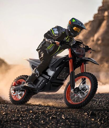 Electric Dirt Bike for Teens, 2000W Powerful Motorcycle with 48V 20AH Lithium Battery, 14"/12" Fat Tire Off-Road and 3 Speed Modes EBike Fit Age 13+, Orange in Saudi Arabia