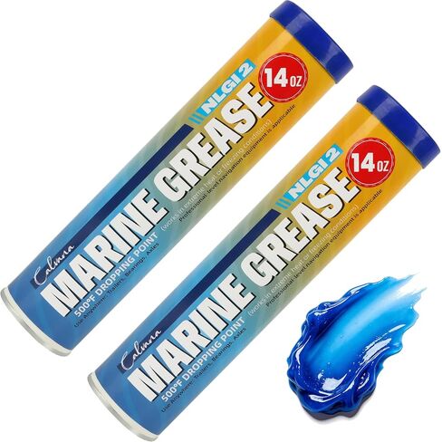 Calvana Marine Grease Tube (2 Pack, 14Oz), Waterproof High Temperature Wheel Bearing Grease Lubricant, NLGI 2 Grade, for Boat Trailer Bearings, Grease Gun, Automotive, Truck, RV in Saudi Arabia