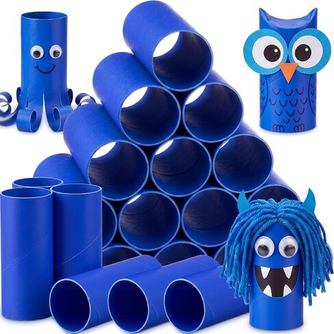 FunooFuno 30 حزمة من أنابيب الورق المقوى الأخضر مقاس 1.57 × 3.74 بوصة لفات ورقية سميكة مستديرة من الورق المقوى لأنابيب المناشف المصنوعة من الورق المقوى DIY للمشاريع الفنية وديكورات حفلات العطلات in Kuwait