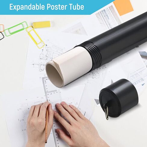 Colaxi Poster Tube Expandable Carrying Scroll Arrows Storage Bag Protection Case Tube for Artworks Drawings Documents Pictures Draftings in Kuwait