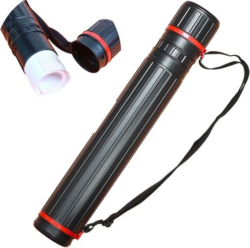 1 Pack Extendable Poster Tube Art & Poster Transport Tube, 17" to 27" Adjustable Poster Roll Tube with Shoulder Strap, Portable Poster Mailing Tube Blueprint Holder for Artworks Drafting Scrolls in Kuwait