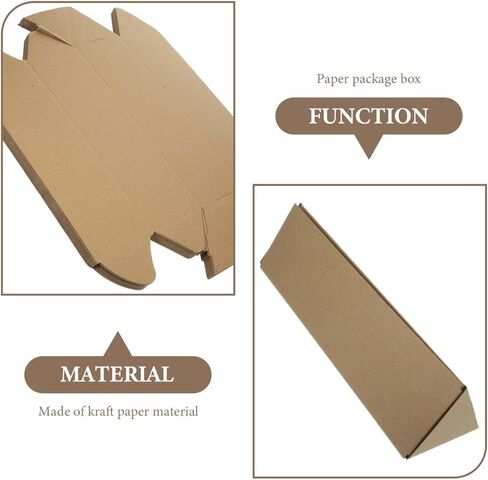 STOBAZA 10Pcs Triangle Cardboard Mailing Tubes for Document Storage Kraft Paper Shipping Boxes for Artwork Posters and Blueprints Lightweight and Easy Assembly in Kuwait