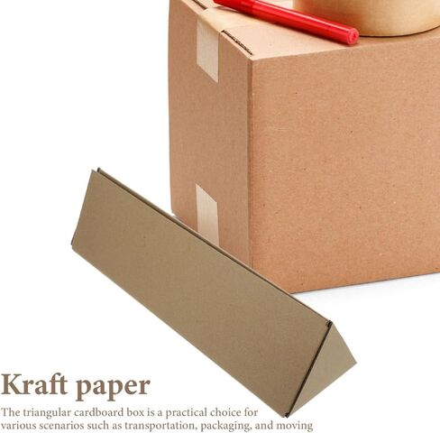 STOBAZA 10Pcs Triangle Cardboard Mailing Tubes for Document Storage Kraft Paper Shipping Boxes for Artwork Posters and Blueprints Lightweight and Easy Assembly in Kuwait