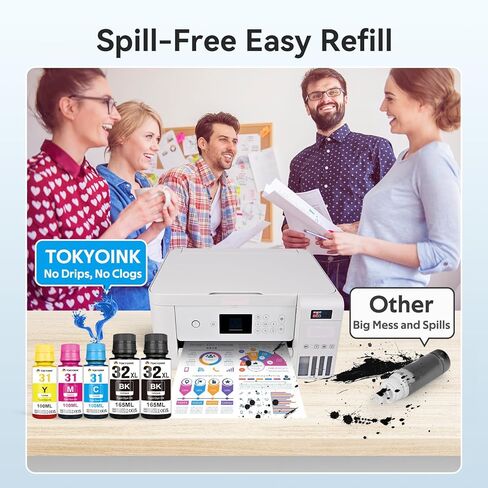 TOKYOINK 32xl Black Ink Bottle 31 Smart Tank 5101 7602 6001 5000 Ink Refill Compatible for HP 31 Ink Bottles Set for Ink 31 and 32xl Compatible for HP Smart Tank Ink 5101 6001 651 5102 7002 5000 7001 in Kuwait