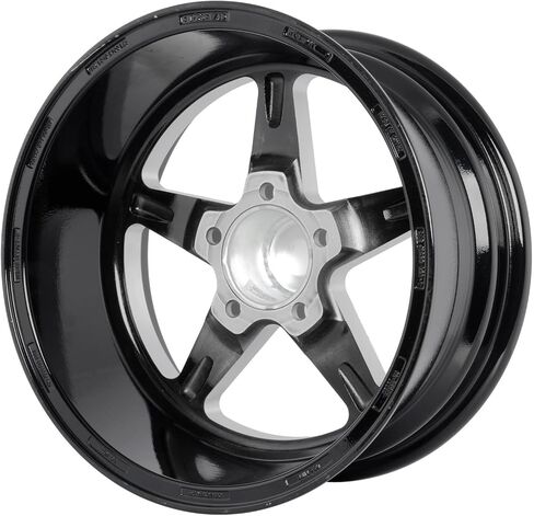 عجلة ألومنيوم JEGS SSR Star مقاس 15 بوصة × 7 بوصة | 5 × 4.5 بوصة. تباعد نمط مسمار العجلة | إزاحة 0 مم | 4in. مسافة خلفية | معطف مسحوق أسود لامع | 3.27 بوصة. تتحمل المركز | يتضمن غطاء المركز in Kuwait