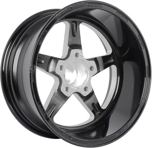 عجلة ألومنيوم JEGS SSR Star مقاس 15 بوصة × 7 بوصة | 5 × 4.5 بوصة. تباعد نمط مسمار العجلة | إزاحة 0 مم | 4in. مسافة خلفية | معطف مسحوق أسود لامع | 3.27 بوصة. تتحمل المركز | يتضمن غطاء المركز in Kuwait