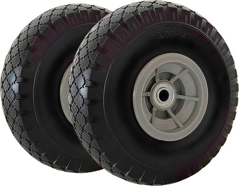 Atlantic 2-Pack Solid PU Wheels 4.10/3.50-4 (10" x 3") (Diamond Lug Wheel) in Kuwait