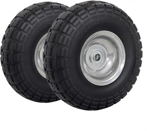 Atlantic 2-Pack Solid PU Wheels 4.10/3.50-4 (10" x 3") (Diamond Lug Wheel) in Saudi Arabia