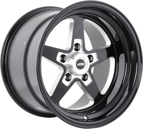 عجلة ألومنيوم JEGS SSR Star مقاس 15 بوصة × 10 بوصة | 5 × 4.5 بوصة. تباعد نمط مسمار العجلة | إزاحة 0 مم | 5.5 بوصة مسافة خلفية | معطف مسحوق أسود لامع | 3.27 بوصة. تتحمل المركز | يتضمن غطاء المركز in Kuwait