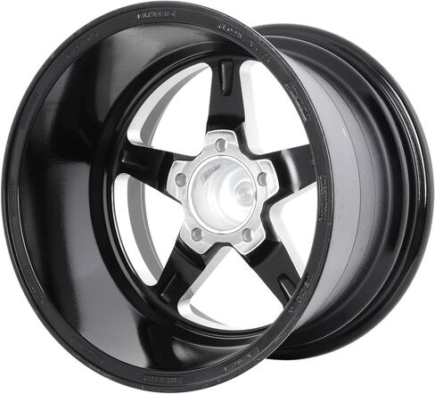 عجلة ألومنيوم JEGS SSR Star مقاس 15 بوصة × 10 بوصة | 5 × 4.5 بوصة. تباعد نمط مسمار العجلة | إزاحة 0 مم | 5.5 بوصة مسافة خلفية | معطف مسحوق أسود لامع | 3.27 بوصة. تتحمل المركز | يتضمن غطاء المركز in Kuwait