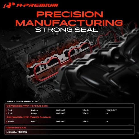 A-Premium Upper Fuel Injection Plenum Gasket Set Compatible with Ford Explorer, Ranger & Mazda B4000, 1998 1999 2000, 4.0L in Kuwait