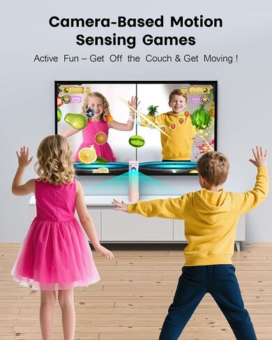 وحدة تحكم ألعاب AR Motion للأطفال: نظام ألعاب فيديو التوصيل والتشغيل التلفزيوني للعب الجسدي الداخلي التفاعلي العائلي الممتع والحفلات الليلية - هدية رائعة للأولاد والبنات (وردي فاتح) in Kuwait