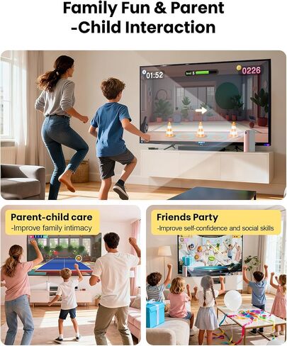 وحدة تحكم ألعاب AR Motion للأطفال: نظام ألعاب فيديو التوصيل والتشغيل التلفزيوني للعب الجسدي الداخلي التفاعلي العائلي الممتع والحفلات الليلية - هدية رائعة للأولاد والبنات (وردي فاتح) in Kuwait