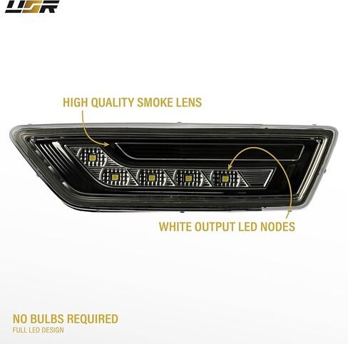 USR 12-14 W218 ضوء علامة الجانب الأمامي - زوج مصابيح وقوف السيارات (يسار + يمين) - متوافق مع فئة مرسيدس بنز CLS 2012-2014 (عدسة دخان كريستال مع LED أبيض) - لا يناسب AMG in Kuwait