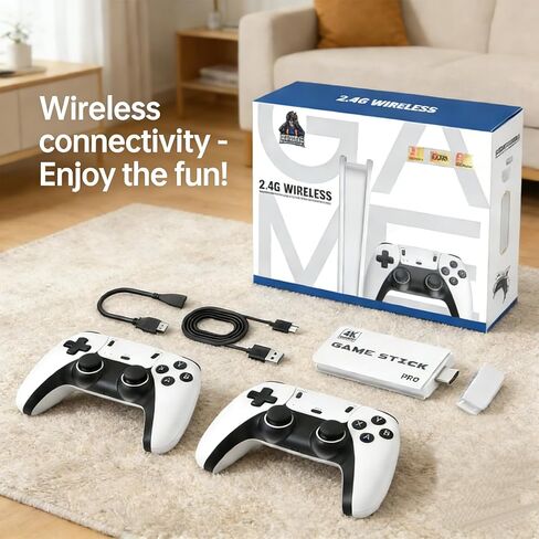2026 ترقية M15 Retro Game Stick Pro، وحدة تحكم ألعاب قديمة سعة 128 جيجابايت، توصيل وتشغيل HDMI Game Stick لأجهزة الكمبيوتر التلفزيونية، تدعم منصات محاكاة متعددة مفتوحة المصدر، وحدات تحكم لاسلكية مزدوجة 2.4 جيجا in Kuwait