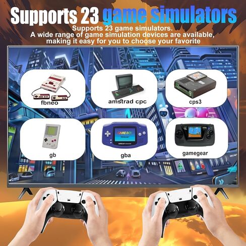 2026New Wireless Retro Game Console 23 Simulators and Over 40,000 Games Plug and Play 4K HD HDMI TV Game 2.4G Wireless Controllers(128G) in Kuwait
