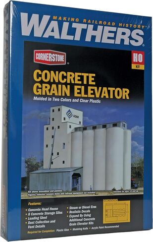 مجموعة Walthers Cornerstone Series Kit HO Scale ADM مصاعد الحبوب وملحقاتها in Kuwait