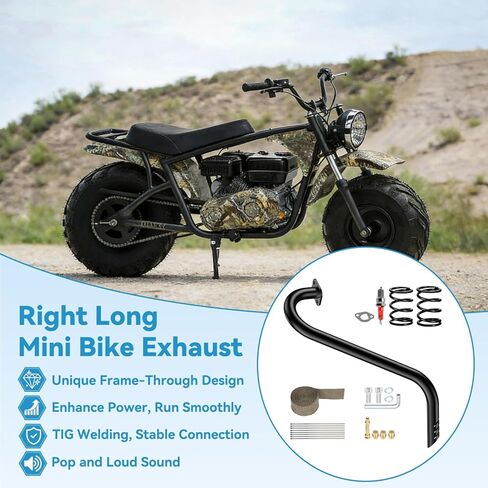 طقم نفاث رئيسي لأنبوب العادم الطويل الأيمن من EOPOAYl متوافق مع Coleman Mini Bike CT200U B200R B200 RB200 RT200 Monster Mega Moto MM212 212 MAX TrailMaster Hurricane 200X PRO قطع غيار سوداء in Kuwait