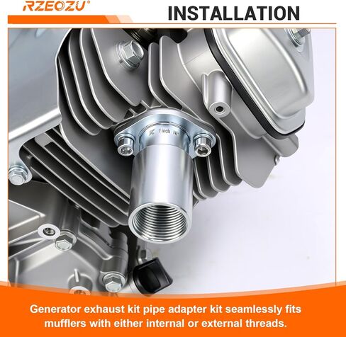 شفة كاتم صوت عادم NPT مقاس 1 بوصة، طقم تمديد عادم المولد متوافق مع أجزاء عربة Predator 301cc 420cc 670cc 11HP 13HP GX270 GX340 GX390 in Kuwait