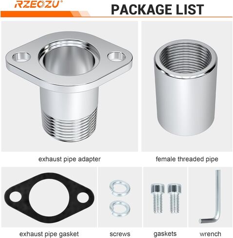 شفة كاتم صوت عادم NPT مقاس 1 بوصة، طقم تمديد عادم المولد متوافق مع أجزاء عربة Predator 301cc 420cc 670cc 11HP 13HP GX270 GX340 GX390 in Kuwait