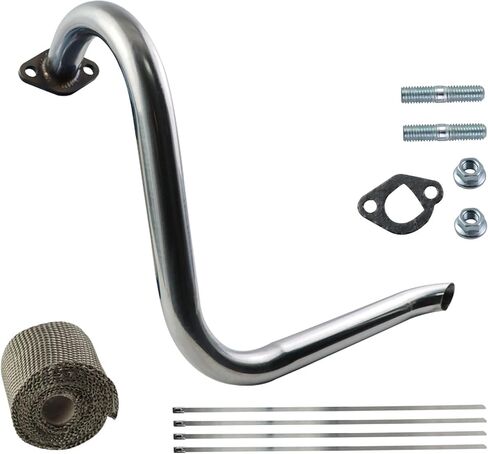 أنبوب عادم طويل يسار 212cc من KIKITE متوافق مع محرك Predator 212cc Coleman CT200U BT200X KT196 Baja MB165 MB200 Go Karts Mini Bike Head Pipe Kit in Kuwait