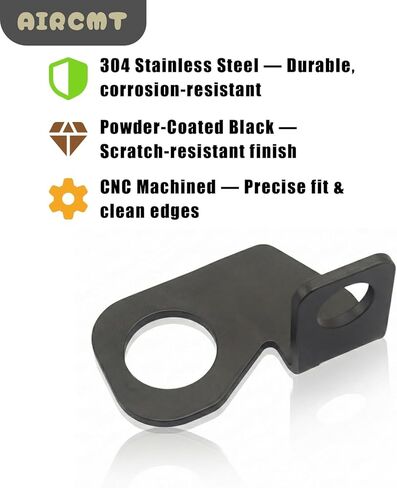 22.5mm Rear Axle Safety Flag/Whip Bracket, 304 Stainless Steel, Powder‑Coated Black, Fits 1/2" Pole, for UTV ATV Motorcycle Off‑Road Dirt Bike Motocross,CNC Machined in Kuwait