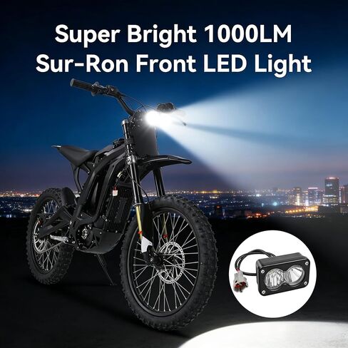 مجموعة المصابيح الأمامية LED Dirtbike، شعاع كومبو للتوصيل والتشغيل، 20 وات 6000-6500 كلفن أبيض، دعامة تثبيت وحزام أسلاك التبديل، متوافق مع Sur-Ron Segway X260 Talaria Sting R MX4 in Kuwait