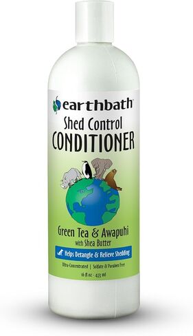 earthbath Green Tea & Awapuhi Pet Shed Control Conditioner - Helps Relieve Shedding & Dander, Aloe Vera, Shea Butter, Good for Dogs & Cats, Nourish & Detoxify Skin and Coat - 16 fl. oz in Saudi Arabia