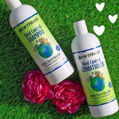 earthbath Green Tea & Awapuhi Pet Shed Control Conditioner - Helps Relieve Shedding & Dander, Aloe Vera, Shea Butter, Good for Dogs & Cats, Nourish & Detoxify Skin and Coat - 16 fl. oz in Saudi Arabia