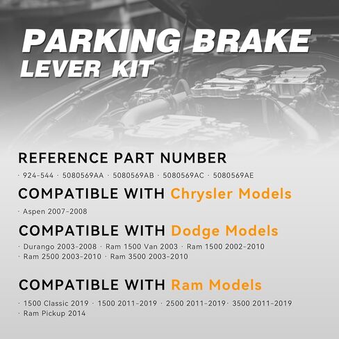مجموعة رافعة فرامل الانتظار 924-544، متوافقة مع Chevy Aspen 2007-2008، Dodge Ram 1500 2500 3500 2002-2010، Ram 1500 2011-2019، # 5080569AA 5080569AB 5080569AC 5080569AE in Kuwait