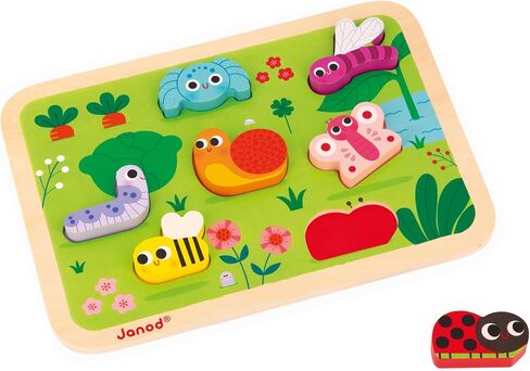 Janod - Vehicles Chunky Puzzle 7 Pieces - Motor Skills Development - Enhances Motor Skills - Promotes Imagination, Safe Quality Materials - French Design Excellence in Saudi Arabia