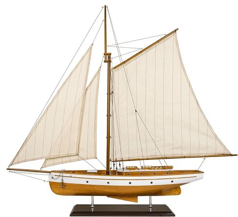 SAILINGSTORY نموذج مركب شراعي خشبي ديكور قارب شراعي مقاس 37 بوصة أخضر in Kuwait