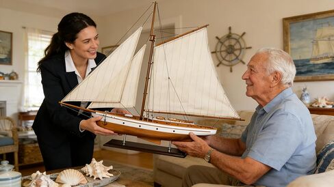 SAILINGSTORY نموذج مركب شراعي خشبي ديكور قارب شراعي مقاس 37 بوصة أخضر in Kuwait