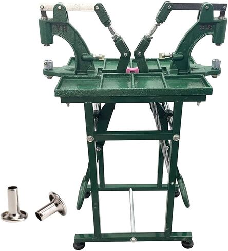 Manual Heavy-Duty Double Pedal Double Station Metal Button Grommet Ring Clasp Riveting Machine with Hole Punch Die-Casting Function in Kuwait