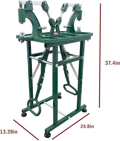 Manual Heavy-Duty Double Pedal Double Station Metal Button Grommet Ring Clasp Riveting Machine with Hole Punch Die-Casting Function in Kuwait