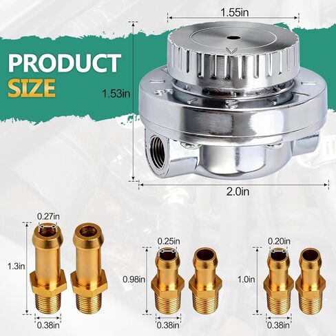 1-5 PSI Carb Fuel Pressure Regulator Kit Universal Adjustable for Carburetor Engine with 1/4 5/16 3/8 Fittings FPR in Kuwait