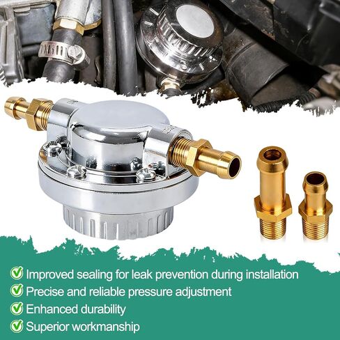 1-5 PSI Carb Fuel Pressure Regulator Kit Universal Adjustable for Carburetor Engine with 1/4 5/16 3/8 Fittings FPR in Kuwait
