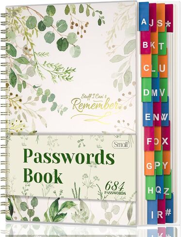 Password Book with Colorful Alphabetical Tabs, Spiral Password Keeper Book for Seniors, (Lavender Purple) in Kuwait
