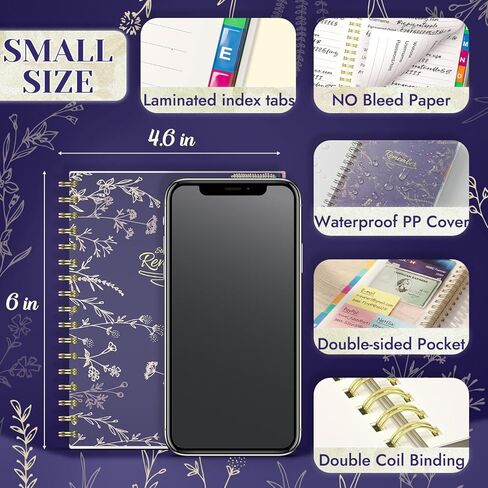 Password Book with Colorful Alphabetical Tabs, Spiral Password Keeper Book for Seniors, (Lavender Purple) in Kuwait