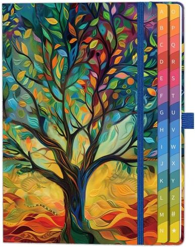 Password Book with Colorful Alphabetical Tabs (5.7" x 8.4") – Hardcover Internet Password Organizer for Website Logins, Home & Office Use, Tree Cover in Kuwait