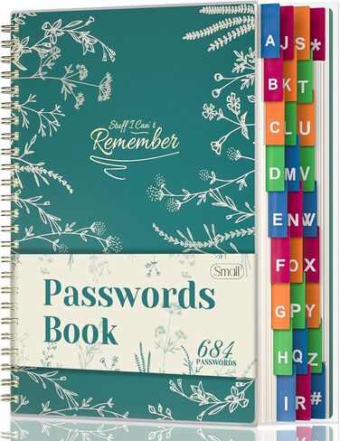 Password Book with Colorful Alphabetical Tabs, Spiral Password Keeper Book for Seniors, (Lavender Purple) in Kuwait