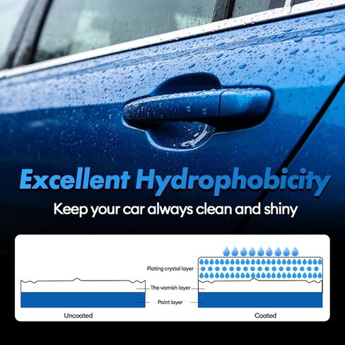 Ceramic Coating for Cars, 20H Graphene Ceramic Coating for Auto Detailing, High Gloss Anti-Scratch Nano Coat Kit, 10 Years Hydrophbic Mirror Paint Protection (70ML) in Kuwait